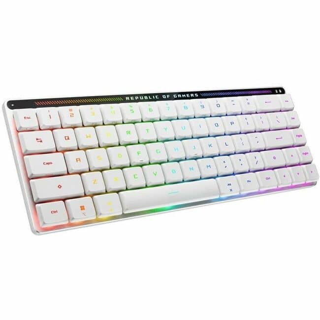 ASUS - ROG Falchion RX Gaming Keyboard Wired/Wireless Connectivity - Bluetooth/RF - Windows 11, Mac OS X 10.11 El - White