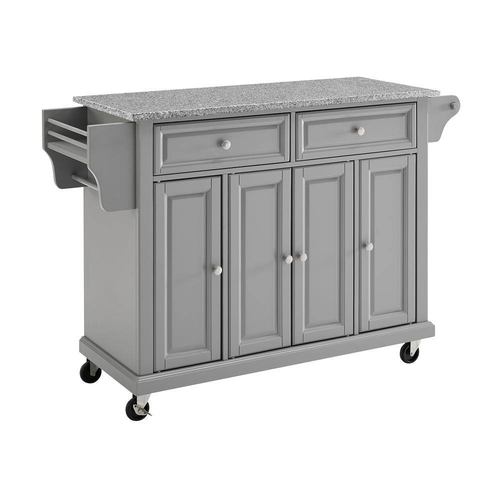 Alt View 4. Crosley Furniture - Full Size Granite Top Kitchen Cart - Gray.