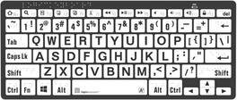 LogicKeyboard - Braille Mini Bluetooth Keyboard for Windows – Wireless Accessible Keyboard - Black/White