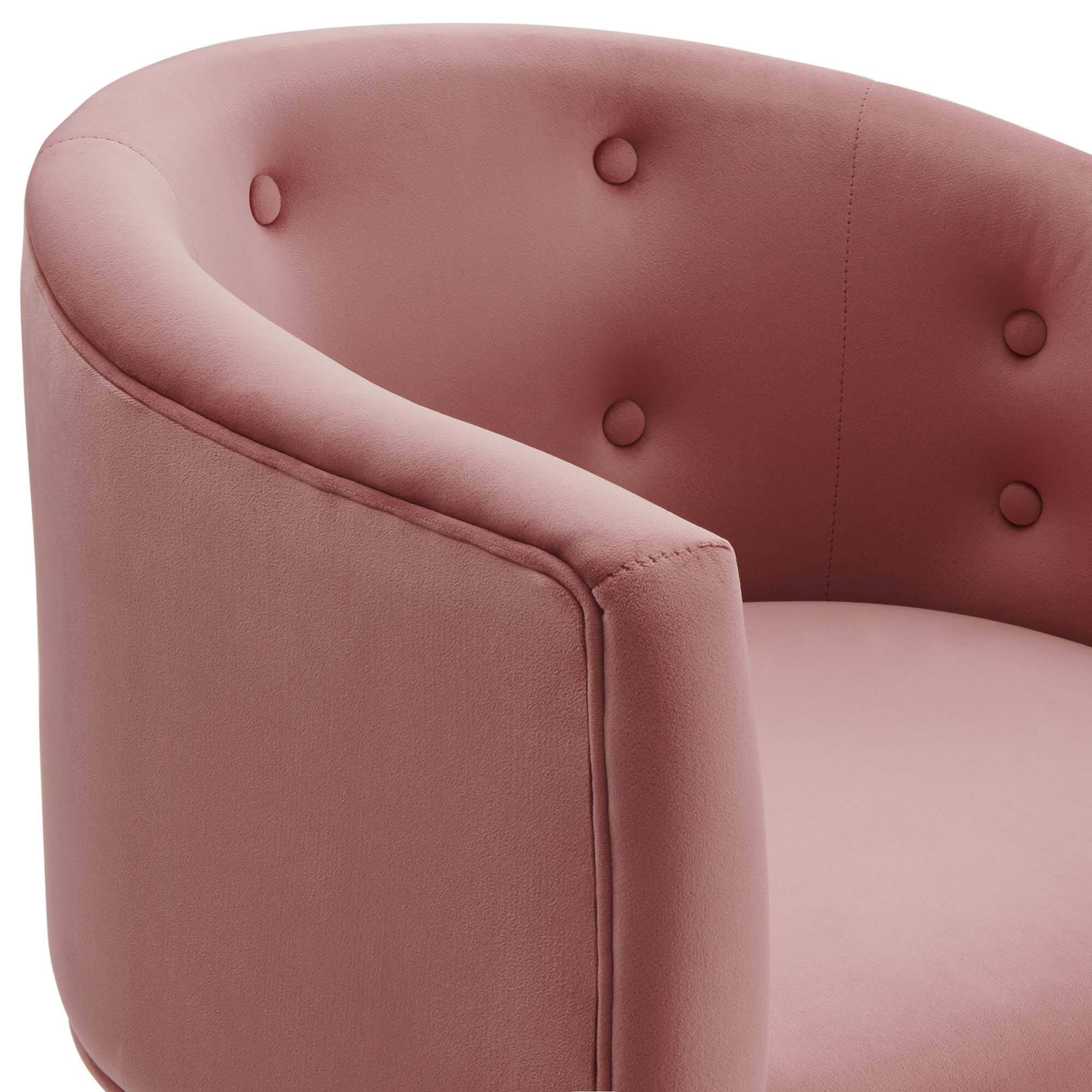 Alt View 4. Modway - Savour Tufted Performance Velvet Accent Chair by Modway - Dusty Rose.