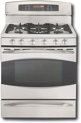Front Standard. GE - Profile 30" Self-Cleaning Freestanding Double Oven Gas Range - Stainless-Steel.