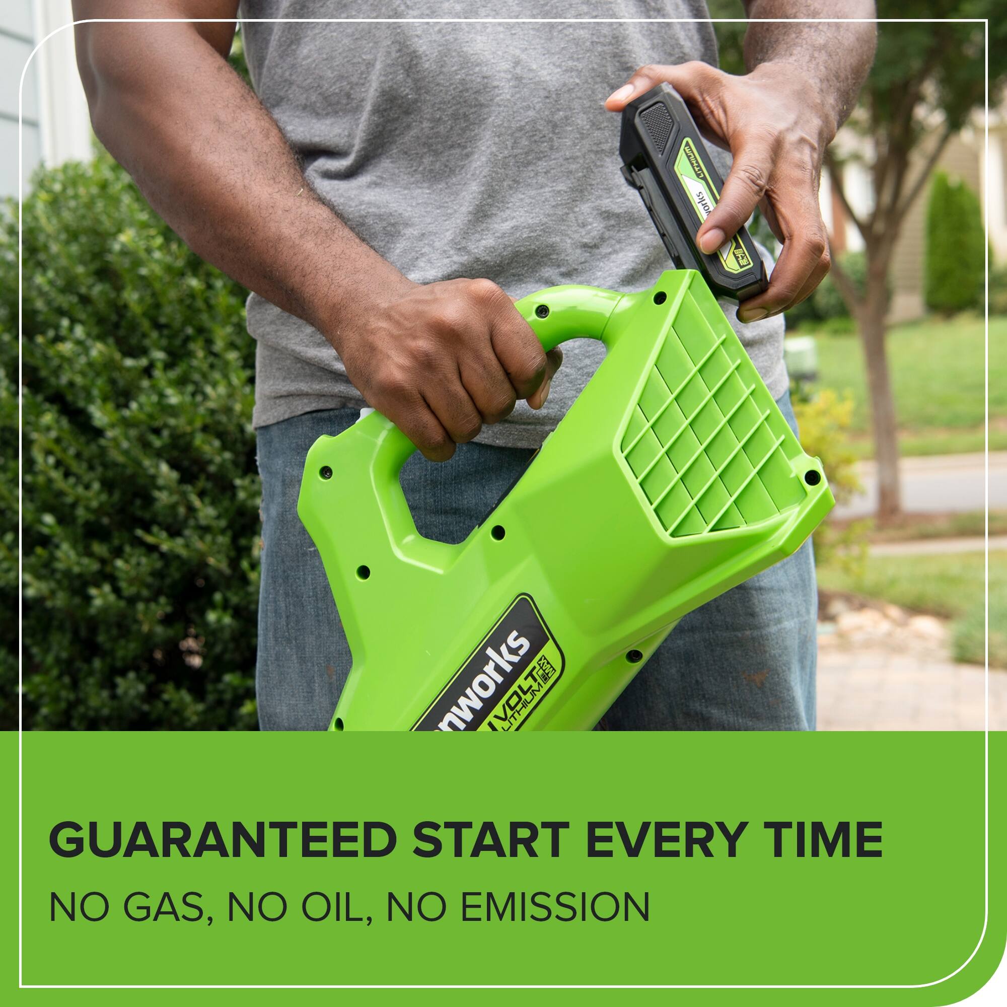 GUARANTEED START EVERY TIME  
NO GAS, NO OIL, NO EMISSION