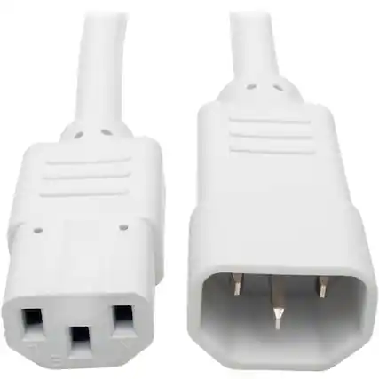 Front. Tripp Lite - Tripp Lite by Eaton Heavy-Duty PDU Power Cord C13 to C14 - 15A 250V 14 AWG 6 ft. (1.83 m) White - For Computer, Scanner - White.