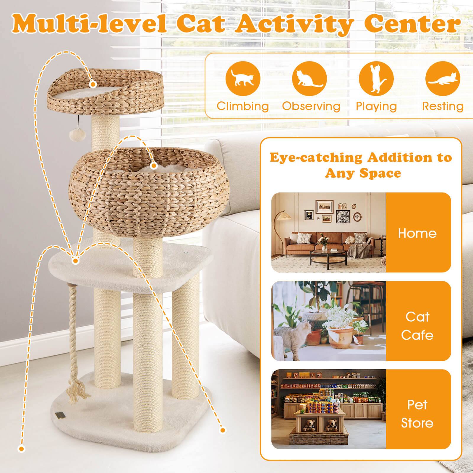 Multi-level Cat Activity Center

- Climbing
- Observing
- Playing
- Resting

Eye-catching Addition to Any Space

- Home
- Cat Cafe
- Pet Store