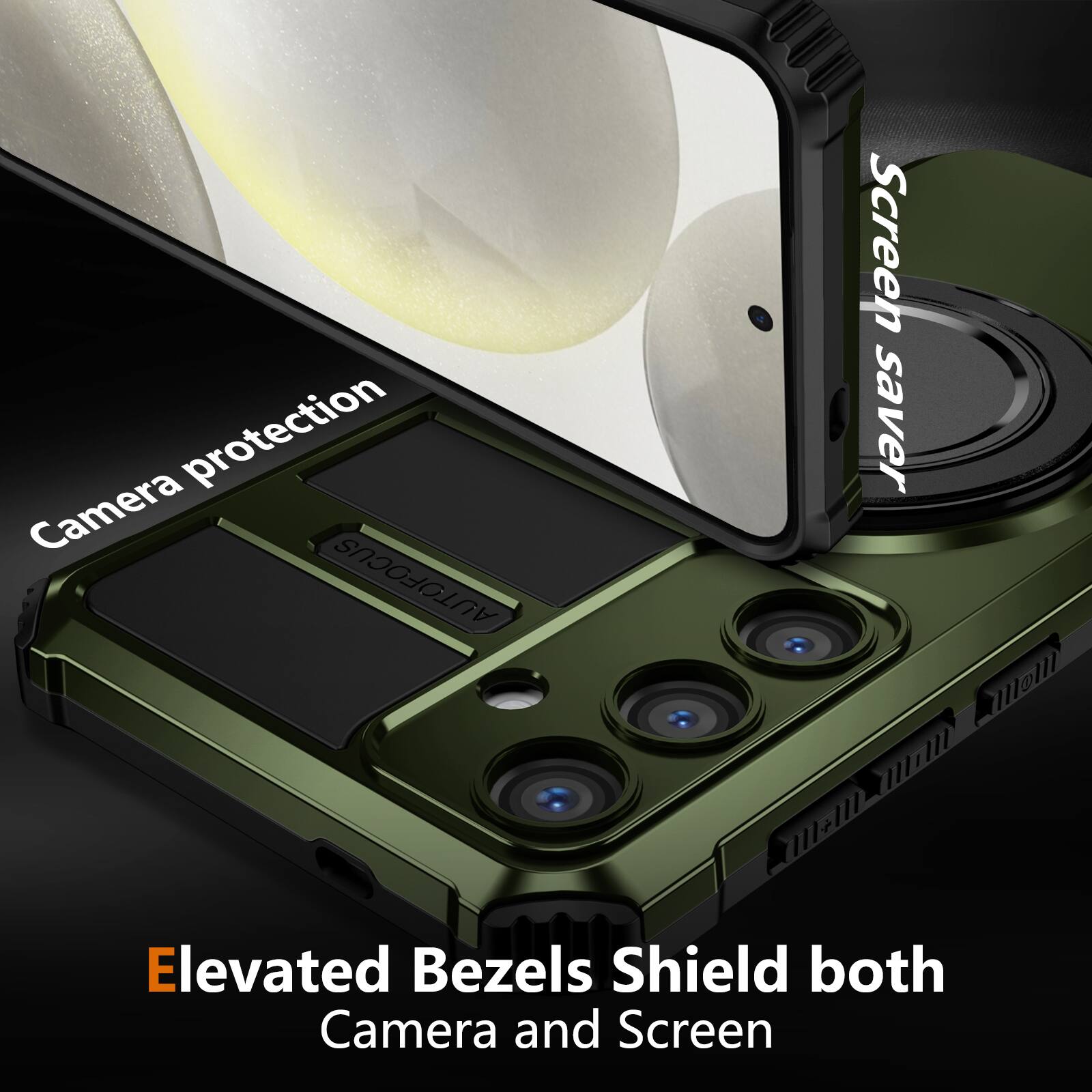 Elevated Bezels Shield both Camera and Screen

Camera protection

Screen saver