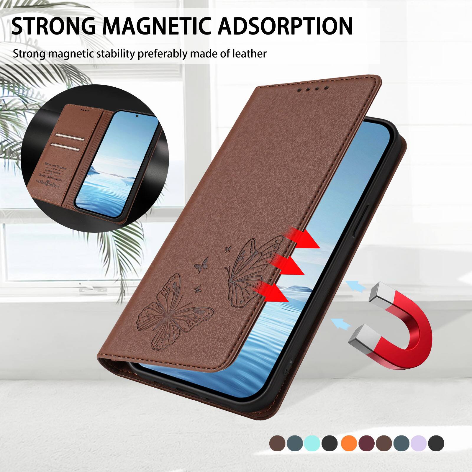 STRONG MAGNETIC ADSORPTION  
Strong magnetic stability preferably made of leather