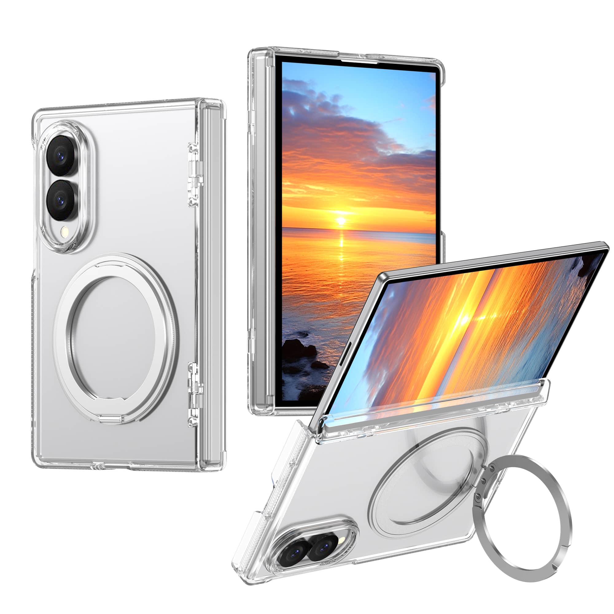Dteck - Magnetic Case for Samsung Galaxy Z Fold8, Slim Matte PC Back Cover with Kickstand, Hinge Protection,No Front Frame - Clear price history on PriceWatchPro