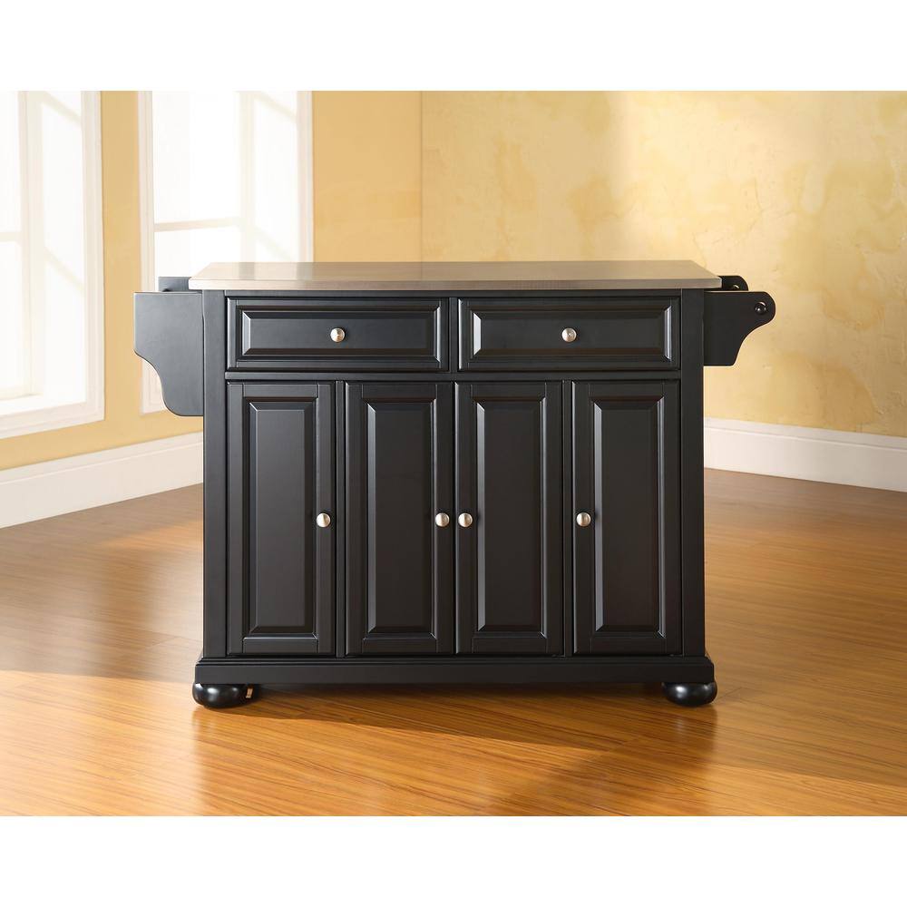 Alt View 1. Crosley Furniture - Alexandria Stainless Steel Top Full Size Kitchen Island/Cart - Black.