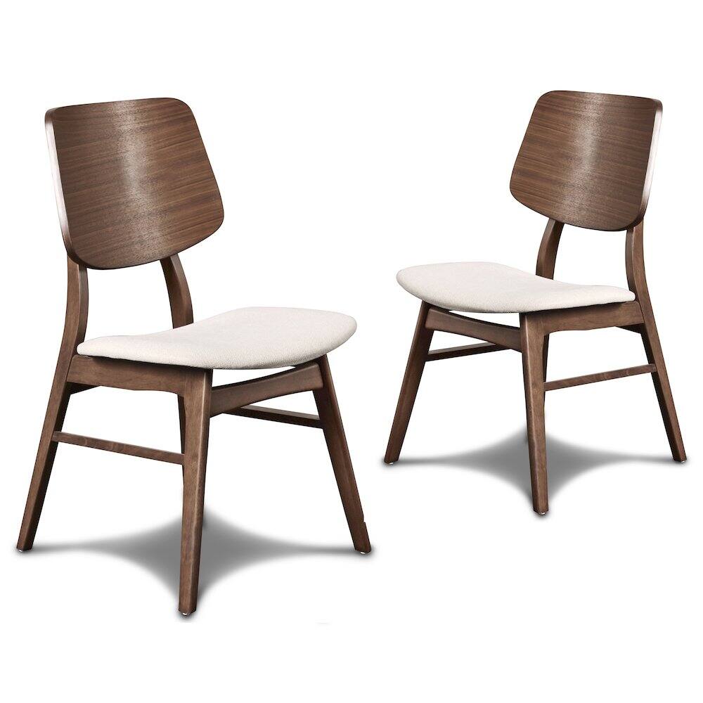 Front. New Classic Furniture - Furniture Oscar Solid Wood Dining Chair in Walnut (Set of 2) - Brown.