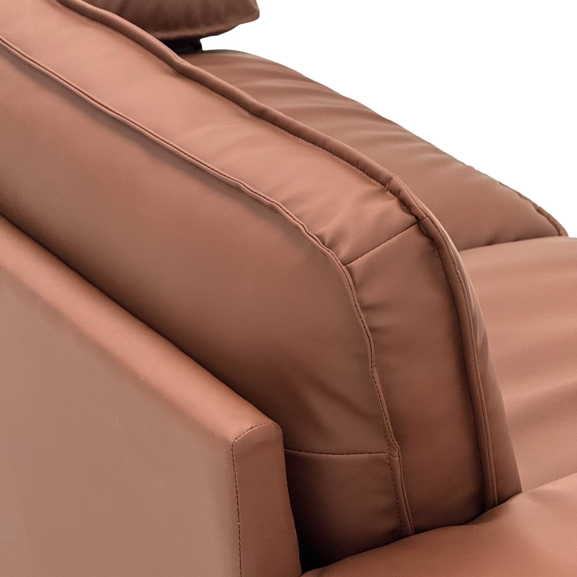 Back. Anysun - 78.7" Faux Leather 2-Seat Loveseat with Hidden Storage - Space-Saving for Small Apartments - Brown.