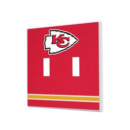 Keyscaper - Kansas City Chiefs Stripe Double Toggle Light Switch Plate - Multicolor