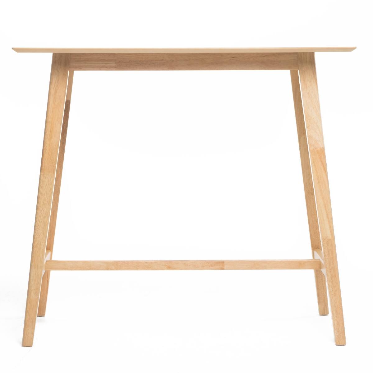 Back. Loheer - Loheer Wood Bar Table, Natural Oak Finish, 42 Inch High Dining Table - Natural Oak.