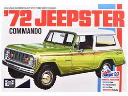 Skill 2 Model Kit 1972 Jeep Jeepster Commando 1/25 Scale Model by MPC - Green with White