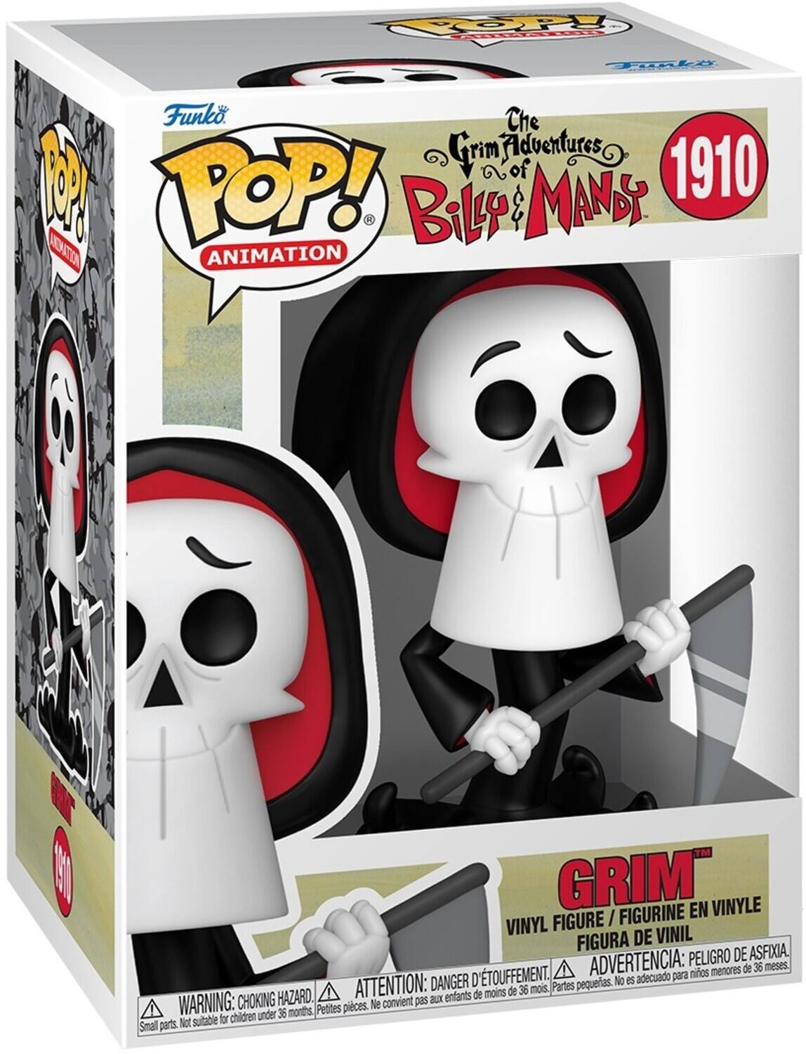 TOP POP! The Grim Adventures of Billy & Mandy 1910. Billy & Mandy Animation. VINYL FIGURE / FIGURINE EN VINYLE / FIGURA DE VINIL. WARNING: CHOKING HAZARD. Small parts. Not suitable for children under 36 months.