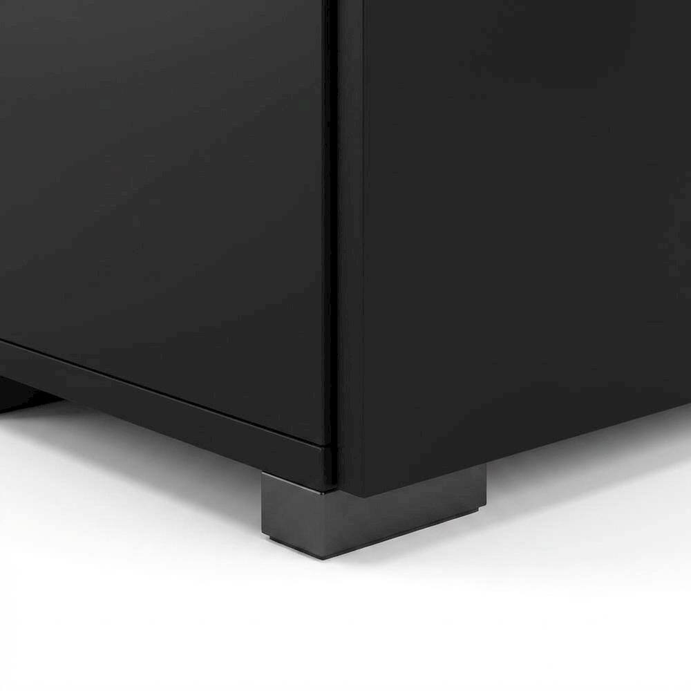 Alt View 3. FurniFact - Black Matte TV Stand with 2 Drawers and 1 Shelf for Living Room - Black Matte.