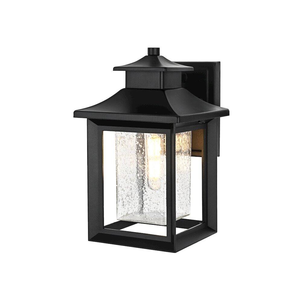 Angle. Elegant Lighting - Judson 7 inch Outdoor Pendant in Black - Black.