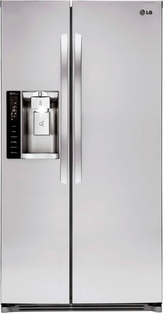Lg 26 2 Cu Ft Side By Side Refrigerator With Thru The Door Ice And Water Stainless Steel Lsxs26326s Best Buy