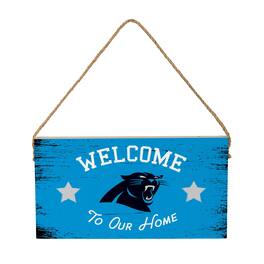 Evergreen Enterprises - Carolina Panthers 6" x 11" Welcome Home Wood Wall Sign with Rope Hanger - Multicolor