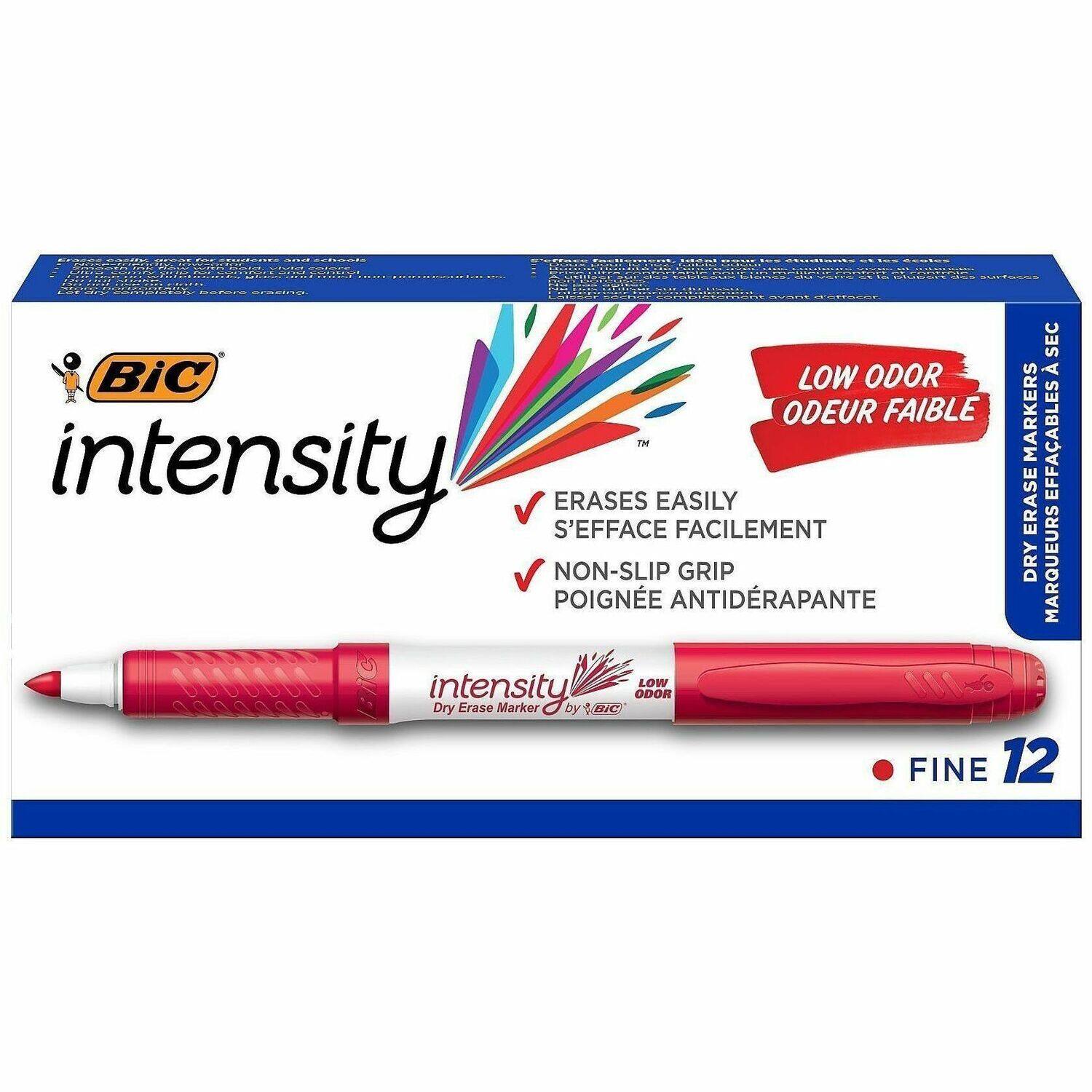BIC - Intensity Fine Point Whiteboard Marker Fine Marker Point Red Ink 1 Dozen