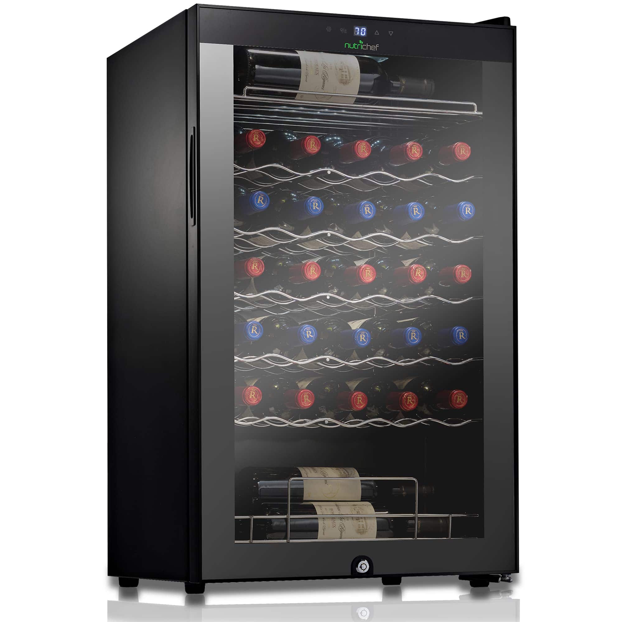 NutriChef - PKCWC340 Bottle Wine Fridge, Single - White