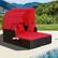 Alt View 1. Costway - Patio Rattan Daybed Lounge Retractable Top Canopy Side Tables Cushions - Red.