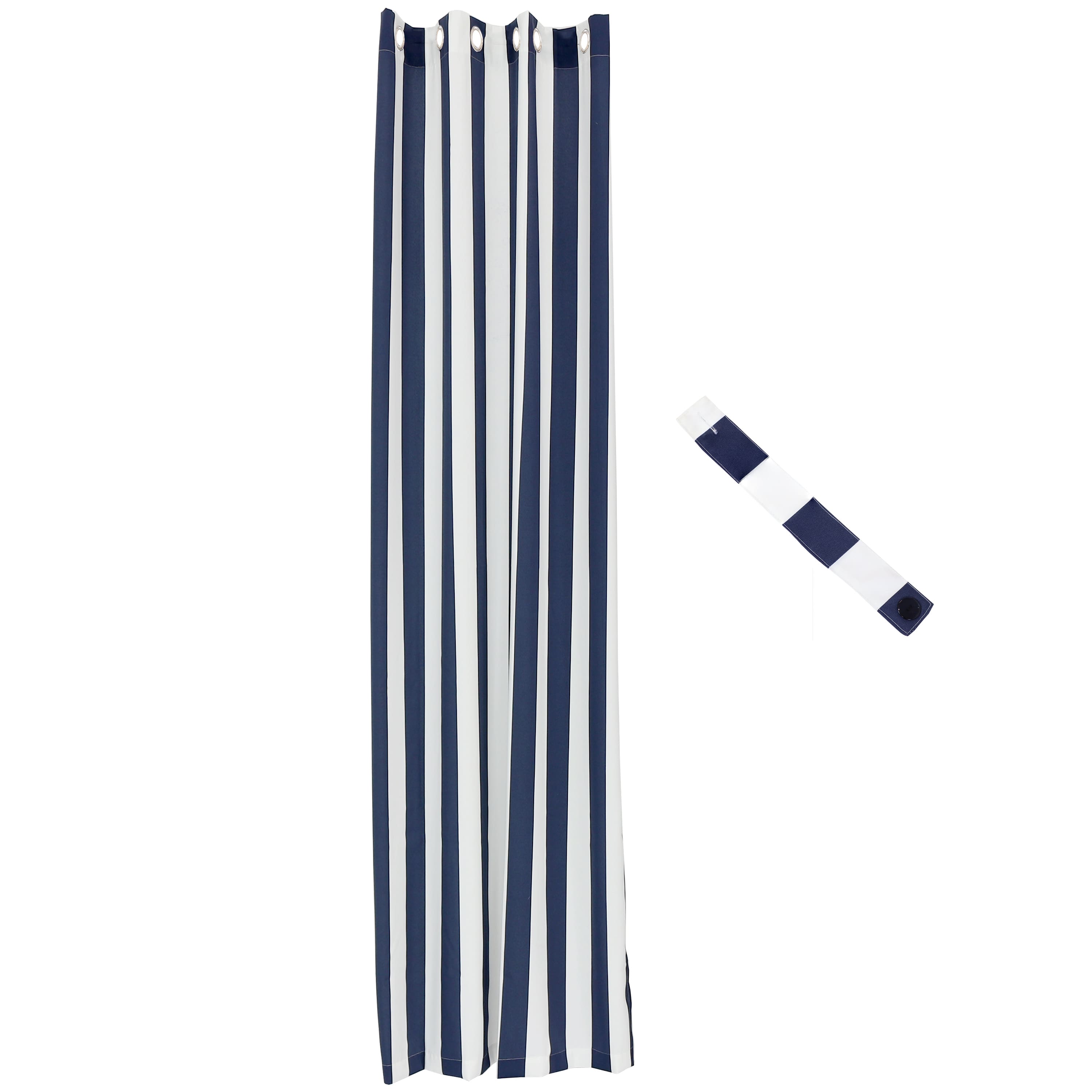 Photos - Other Decoration A&D Sunnydaze - Indoor and Outdoor Curtain Panel - 52 in x 108 in - Blue/White Stripe SNR-436 