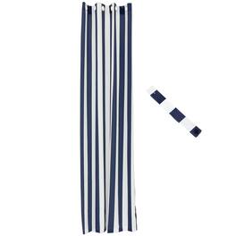 Sunnydaze - Indoor and Outdoor Curtain Panel - 52 in x 108 in - Blue/White Stripe