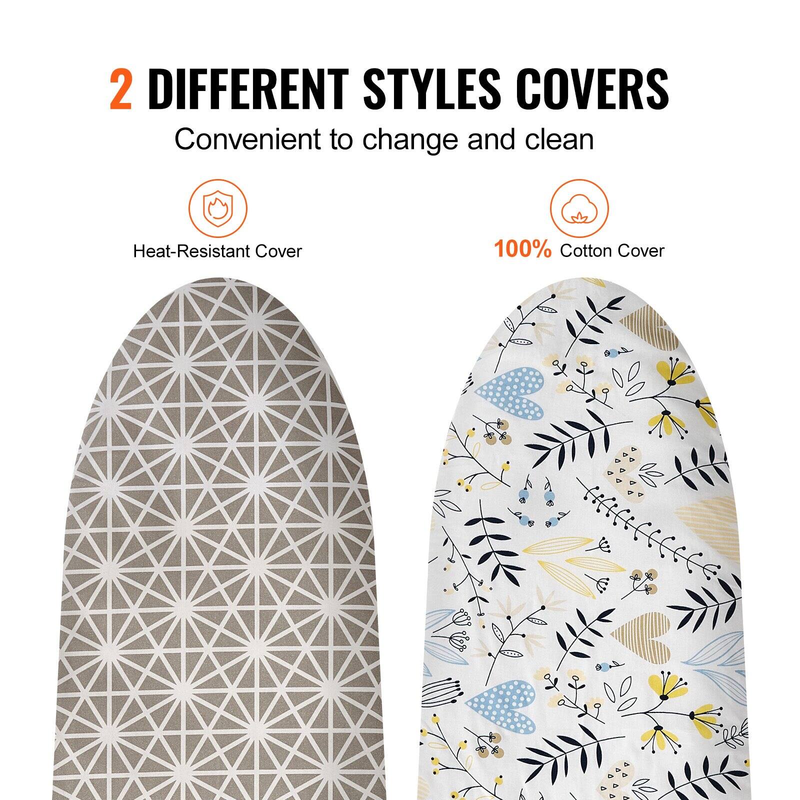 2 DIFFERENT STYLES COVERS  
Convenient to change and clean  

Heat-Resistant Cover  

100% Cotton Cover