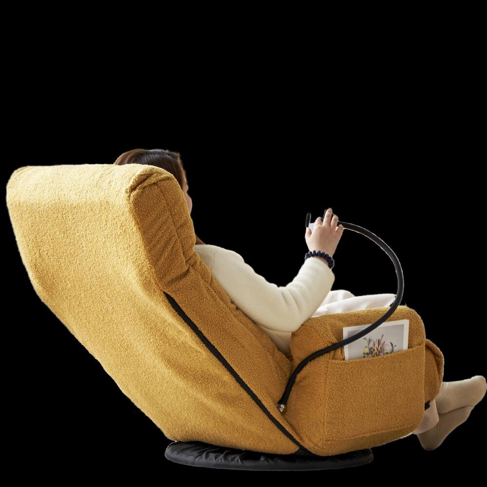 Alt View 4. Loheer - Loheer Adjustable Gaming Chair 360 Degree Rotatable Sofa Chair Yellow Lounge Chair for Living Room with Phone Holder - Yellow.
