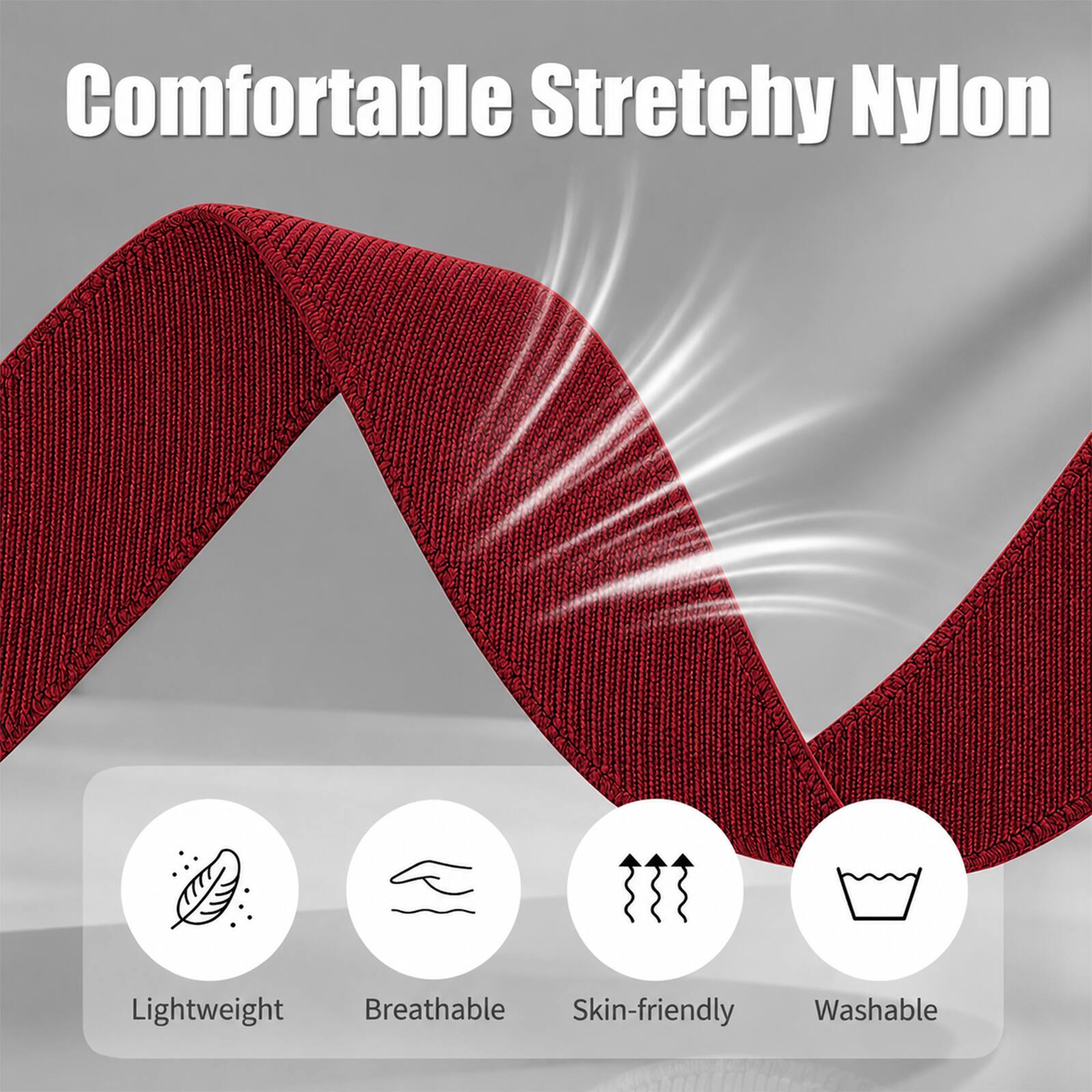 Comfortable Stretchy Nylon Lightweight Breathable Skin-friendly Washable