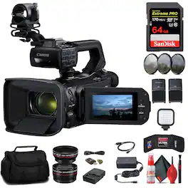 Canon - XA70 UHD 4K30 Camcorder with Dual-Pixel Autofocus + 64GB Memory Card Starter Bundle