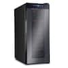 Front. Ivation - 12 Bottle Thermoelectric Wine Cooler, Quiet Freestanding Wine Fridge, Black - Black.