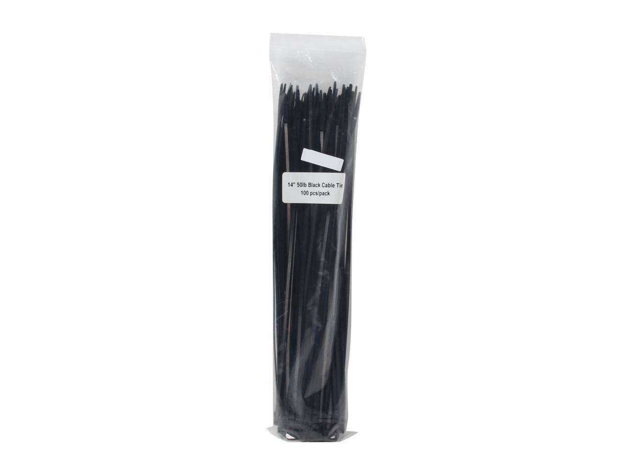14" 50lb Black Cable Tie 100 pcs/pack