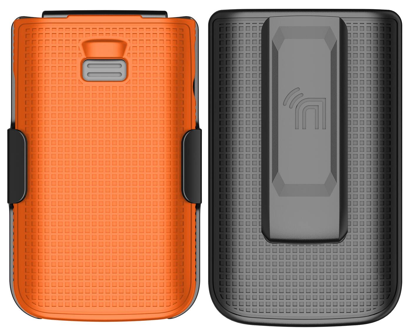 Alt View 2. Nakedcellphone - Combo for TCL Flip 3 Phone - Hard Case and Belt Clip Holster - Orange.