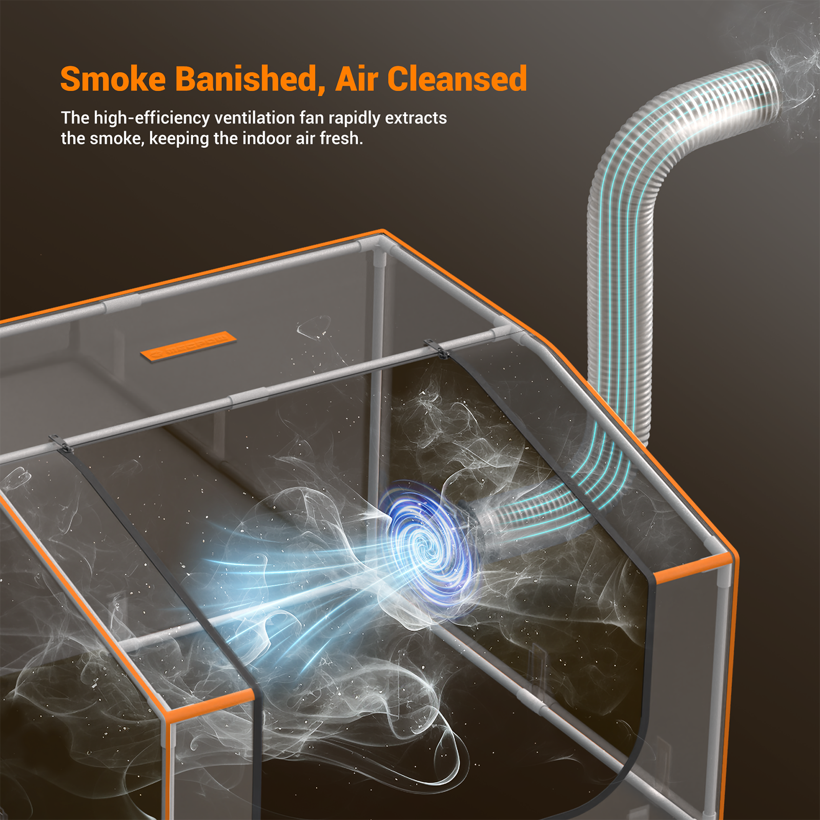 Smoke Banished, Air Cleansed

The high-efficiency ventilation fan rapidly extracts the smoke, keeping the indoor air fresh.