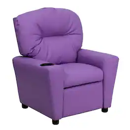 Alamont Home - Contemporary Kids Recliner with Cup Holder - Lavender Vinyl
