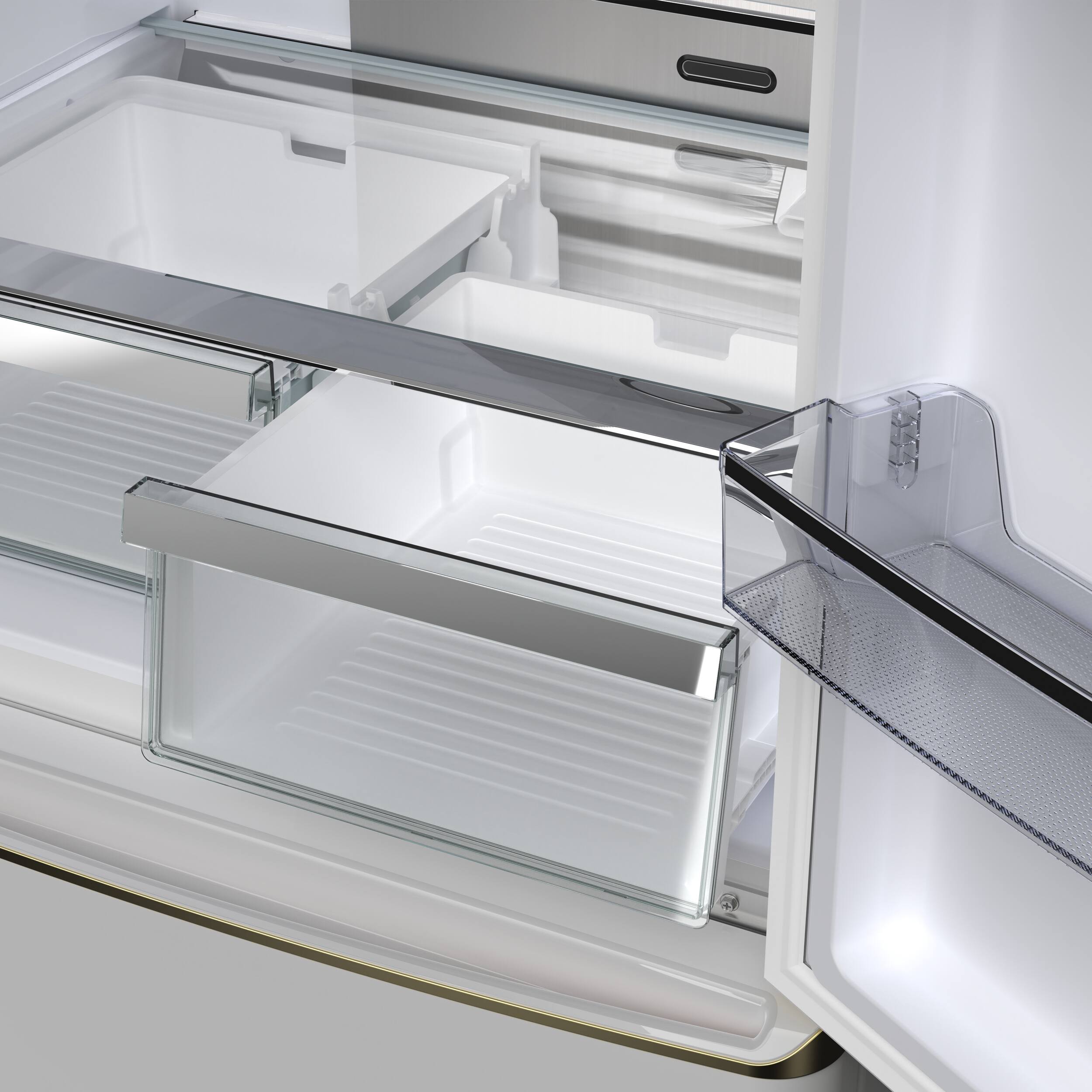 Alt View 8. Forno Appliances - Luigi 18 Cu. Ft. French Door Refrigerator with Antique Brass Handles - White.