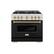Front. ZLINE - 36 in. Wide 6 Burner Autograph Classic Gas Range and Gold Accents (CGRZ-BLM-36-G) - White.