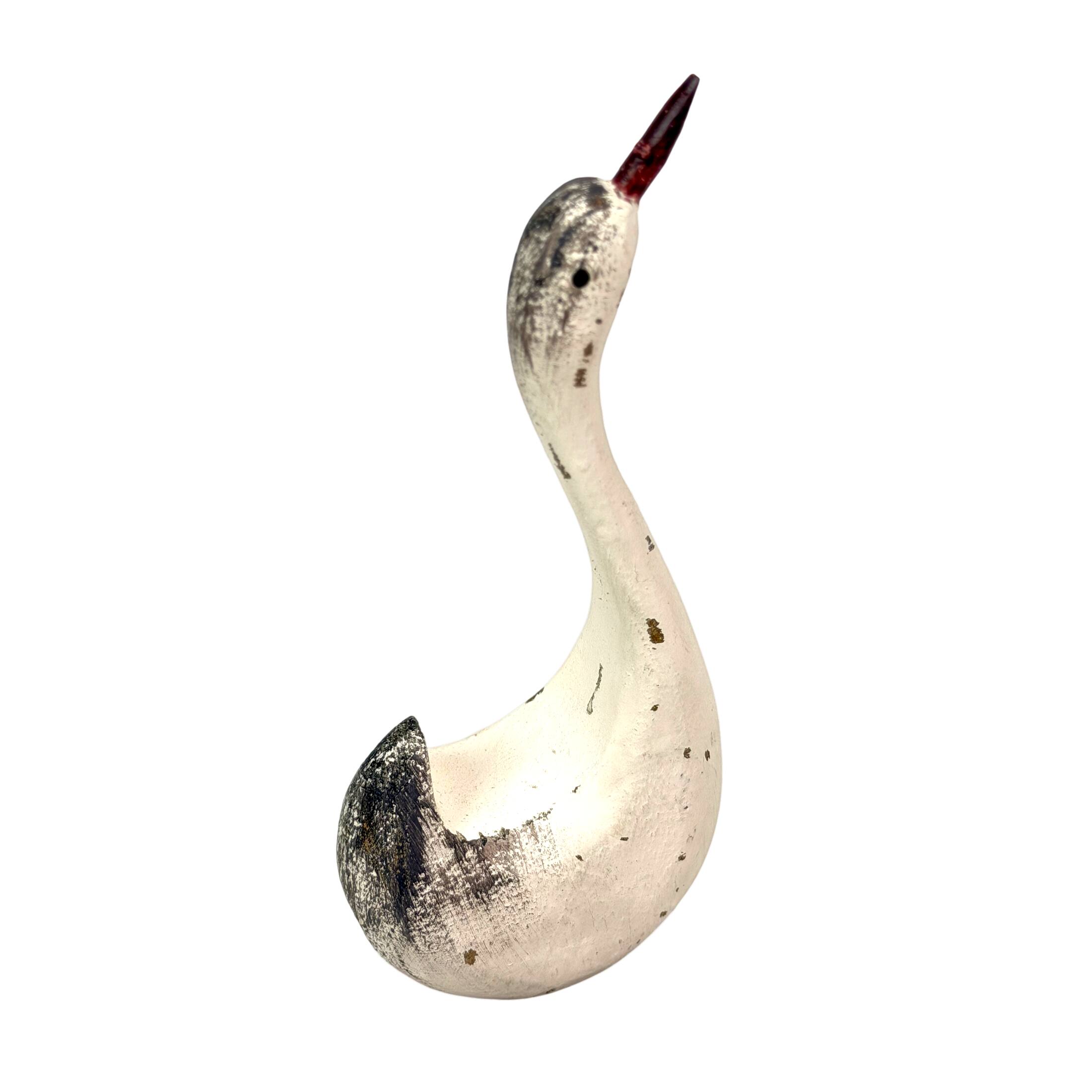 Alt View 9. Things2Die4 - Decorative Wood Swan Figurine Distressed White Coastal Dock Piling 10.75 Inch - White.