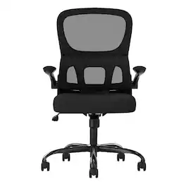 Ecooso - Office Chair, Ergonomic Mesh Computer Chair with Adjustable Lumbar Support and Flip Armrests for Home Office Use - Black