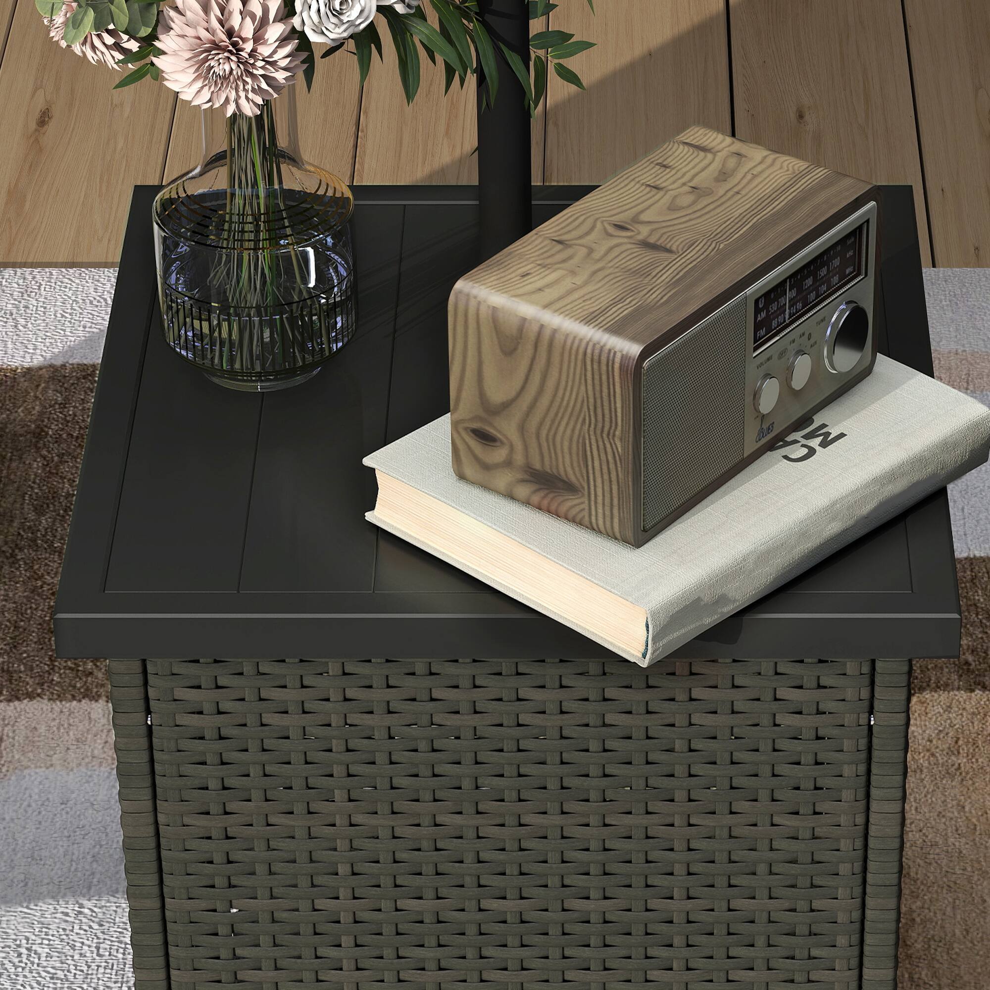 The text in the image is "AUX".