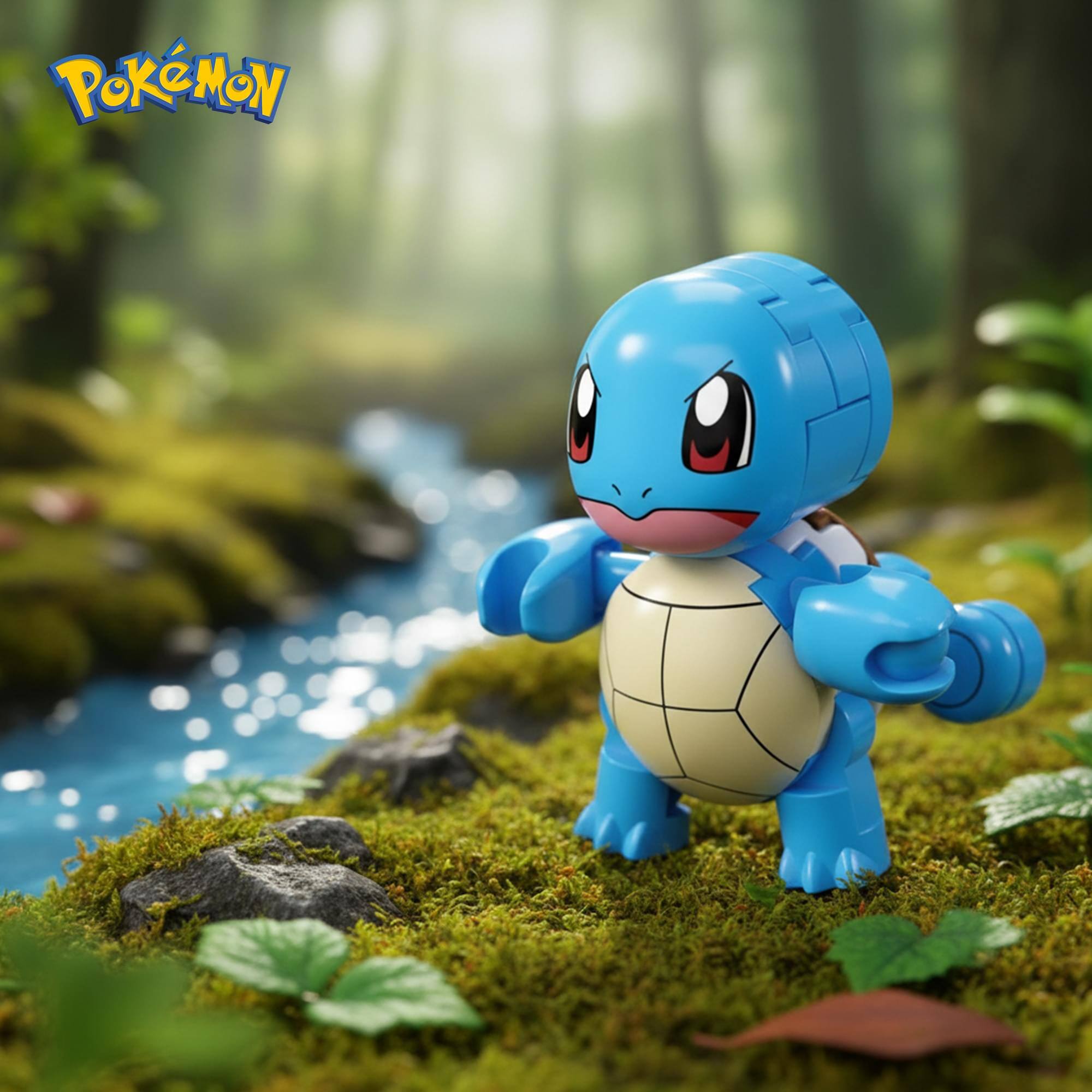 Alt View 4. Mattel - Pokemon Mega Construx Poke Ball 17-Piece Building Set | Squirtle - Blue.