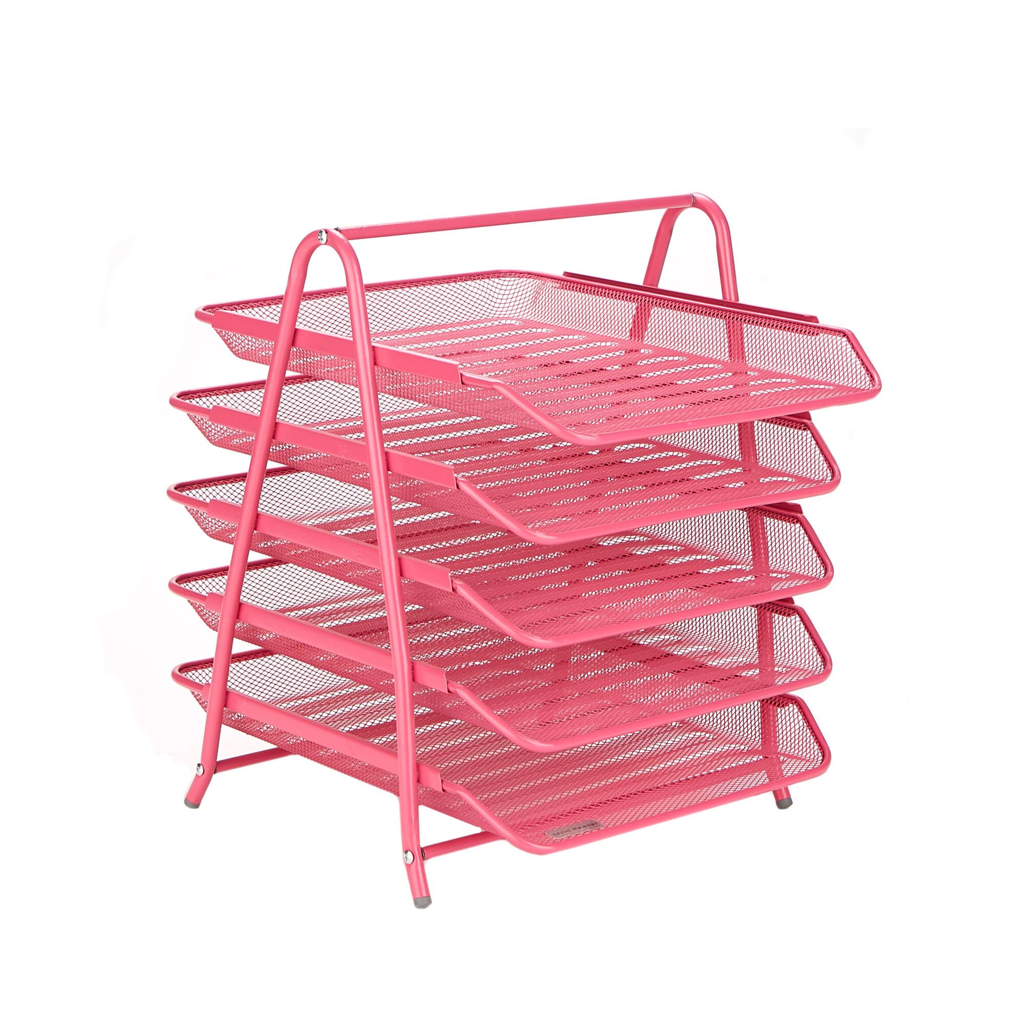 Alt View 15. Mind Reader - Desk Organizer with 5 Sliding Trays - Pink.