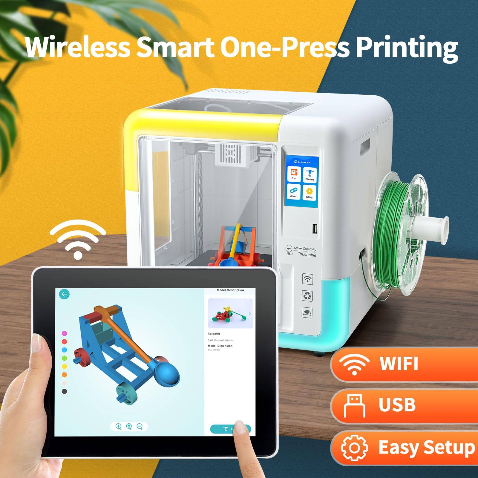 Wireless Smart One-Press Printing
WIFI
USB
Easy Setup