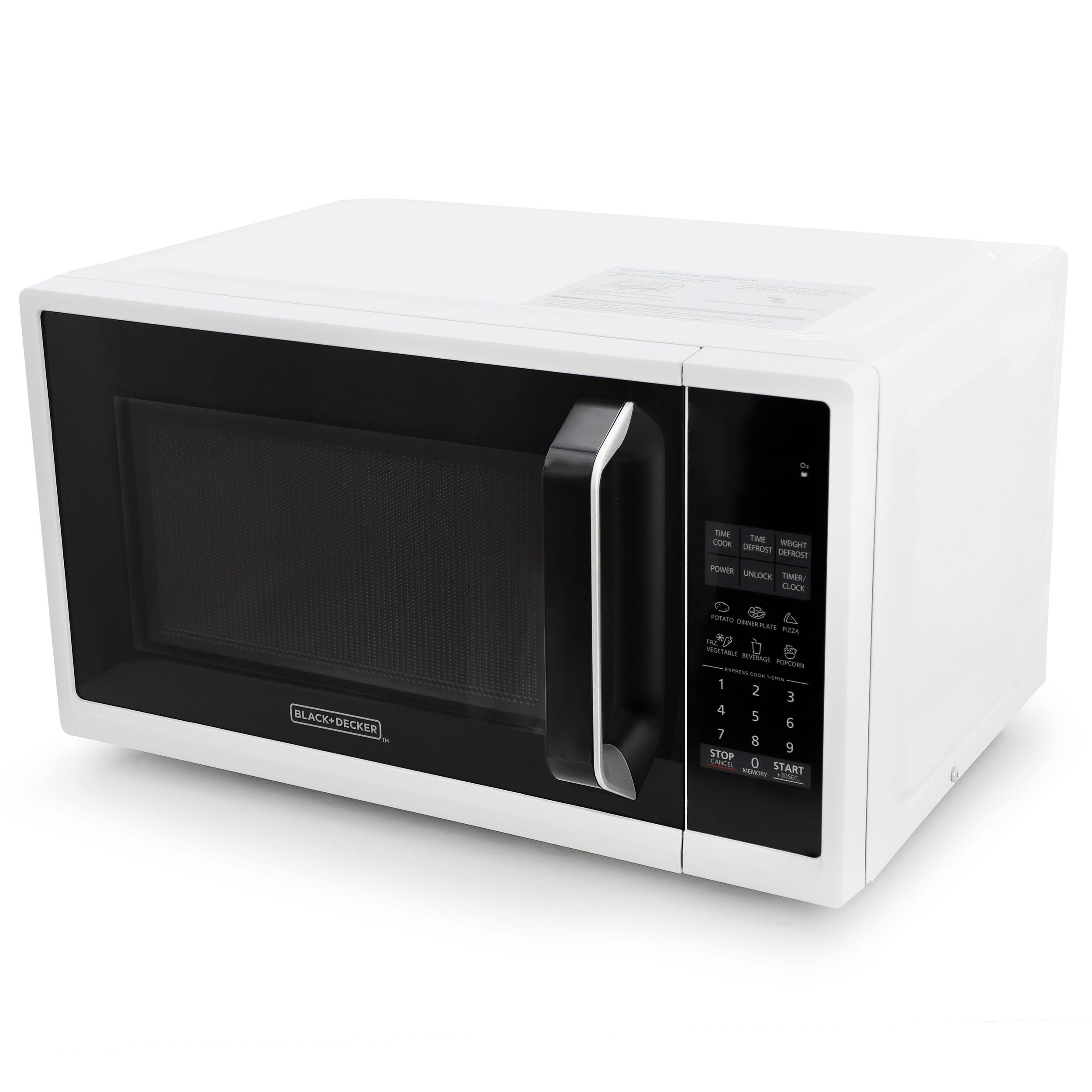 TA DS TM DEPROST MET DEFROST PEE UNLOCK D CLOCK BLACK+ DECKER 14 MIANO UNIEATAm ns FOr 20 0 wizries addans PUTE - I - 1 2 3 4 5 6 7 8 9 STOP CAnta 0 START - KOAL