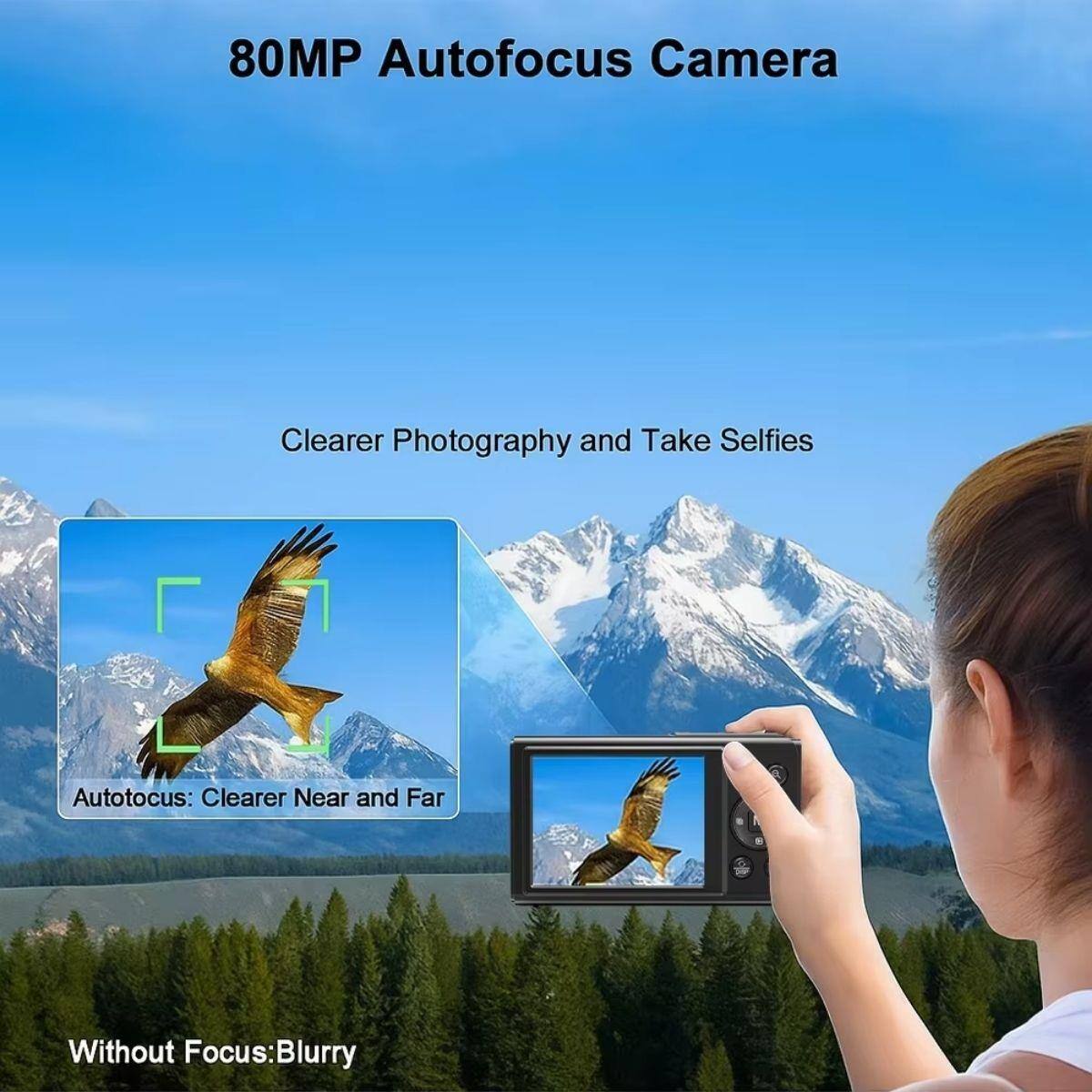 80MP Autofocus Camera  
Clearer Photography and Take Selfies  
Autofocus: Clearer Near and Far  
Without Focus: Blurry