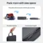 Pack more with less space: This phrase suggests that the product is designed to maximize storage space while minimizing the need to search through the contents.

Pack right without having to rifle through everything: This phrase implies that the product is organized and easy to access, allowing the user to quickly find what they need without having to rummage through the contents.

Portable Handles: This phrase refers to the handles on the product, which make it easy to carry and transport.

Smooth Dual-Zipper: This phrase suggests that the product has a zipper that allows for easy access to the contents without having to open the entire bag.