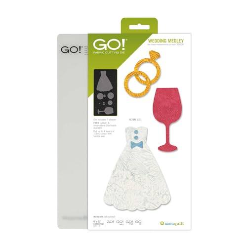 GO! Wedding Medley  
GO! Power Cutter  
Includes:  
- Bride Dress  
- Groom Tie  
- Wine Glass  
- Wedding Ring  

55638  
De 7 5 CTSAI  
Ou 12PS u1z  
GO! GO! GO!  
@nouquilt