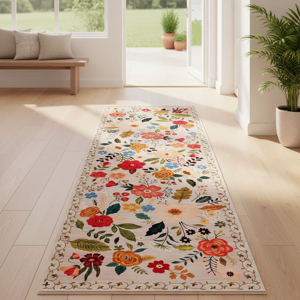 FINEAK - Boho Runner Rug for Hallways Kitchen Rug Non Slip Washable Rugs - Beige