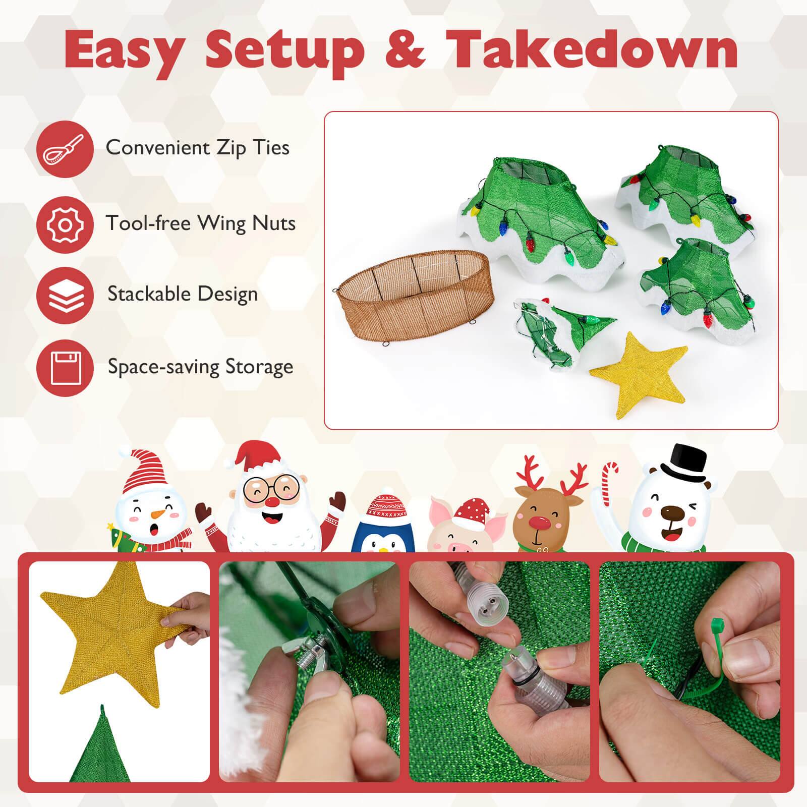 Easy Setup & Takedown

- Convenient Zip Ties
- Tool-free Wing Nuts
- Stackable Design
- Space-saving Storage